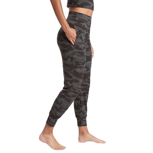 Athleta Salutation Jogger Womens S Black Camo Pockets High Rise Yoga Gym UPF50 - Picture 3 of 15